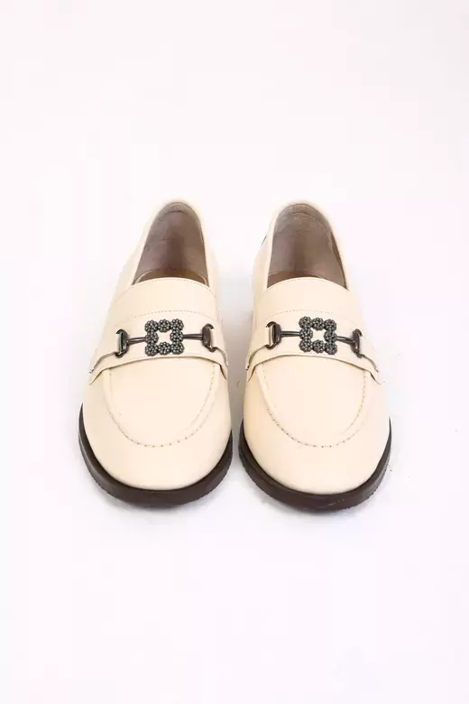 Kadın Yeşil Loafer Aksesuar Detaylı