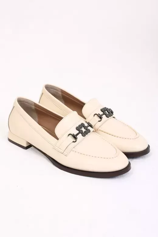 Kadın Yeşil Loafer Aksesuar Detaylı