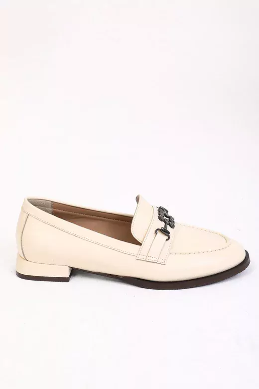 Kadın Yeşil Loafer Aksesuar Detaylı