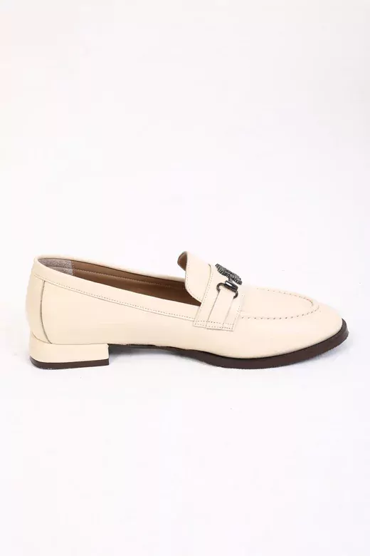 Kadın Yeşil Loafer Aksesuar Detaylı