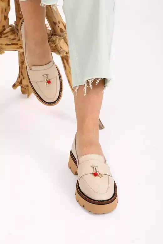 Kadın Vizon Loafer Aksesuar Detaylı