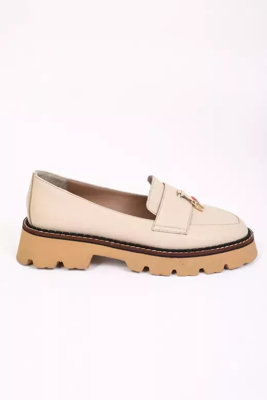 Kadın Vizon Loafer Aksesuar Detaylı