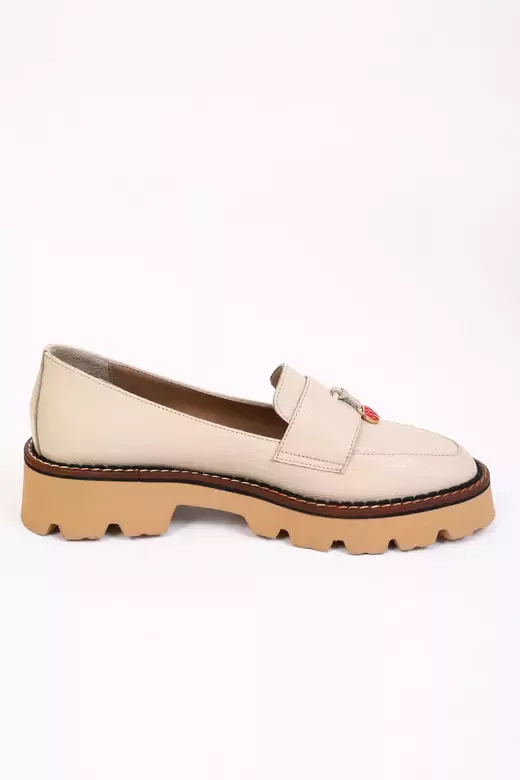 Kadın Vizon Loafer Aksesuar Detaylı