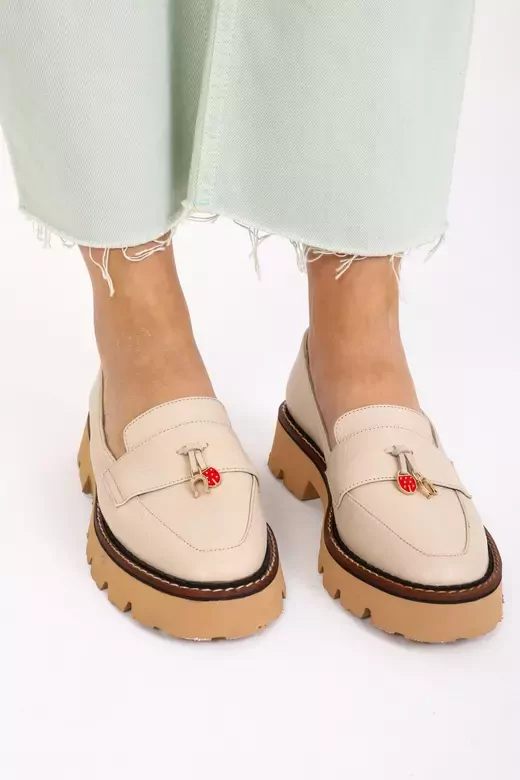 Kadın Vizon Loafer Aksesuar Detaylı