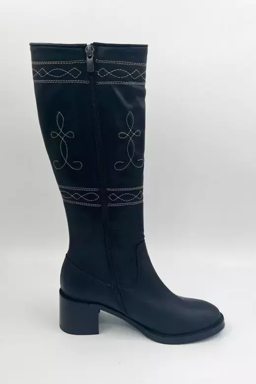 Kadın Vizon Süet Nakış Detaylı Çizme