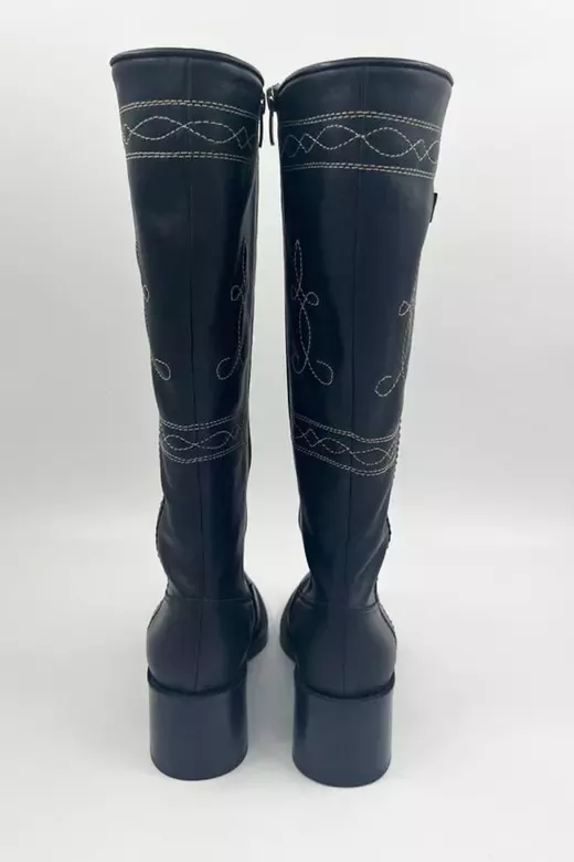 Kadın Vizon Süet Nakış Detaylı Çizme