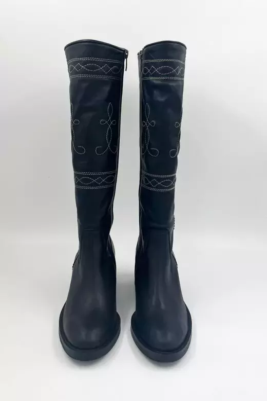 Kadın Vizon Süet Nakış Detaylı Çizme