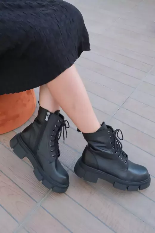 Kadın Bej Hakiki Deri Bot