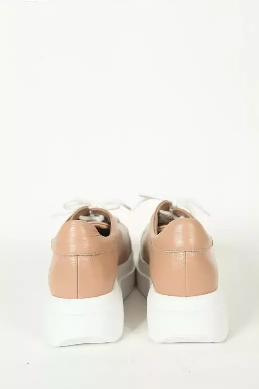 Kadın Camel Hakiki Deri Sneakers