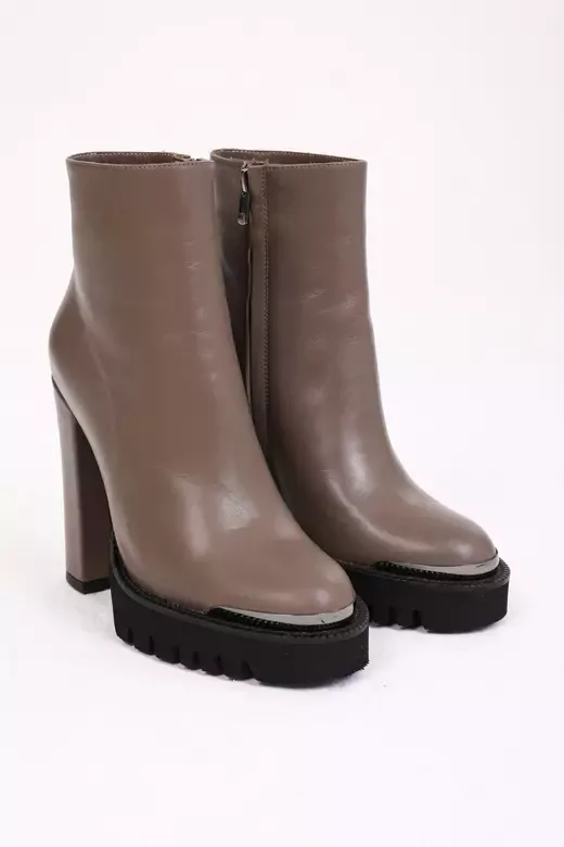 Kadın Siyah Hakiki Deri Platformlu Bot