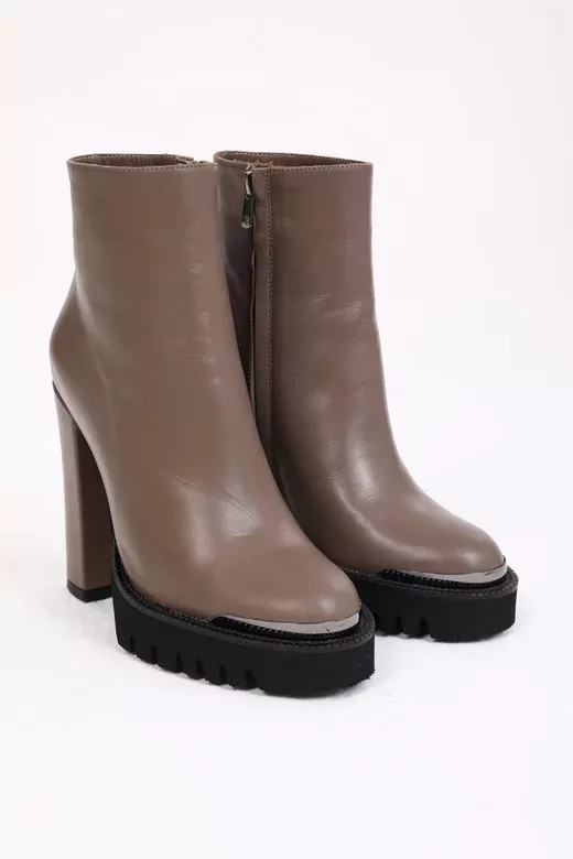 Kadın Siyah Hakiki Deri Platformlu Bot