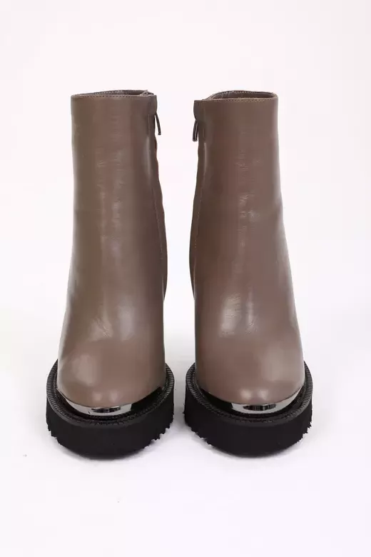 Kadın Siyah Hakiki Deri Platformlu Bot