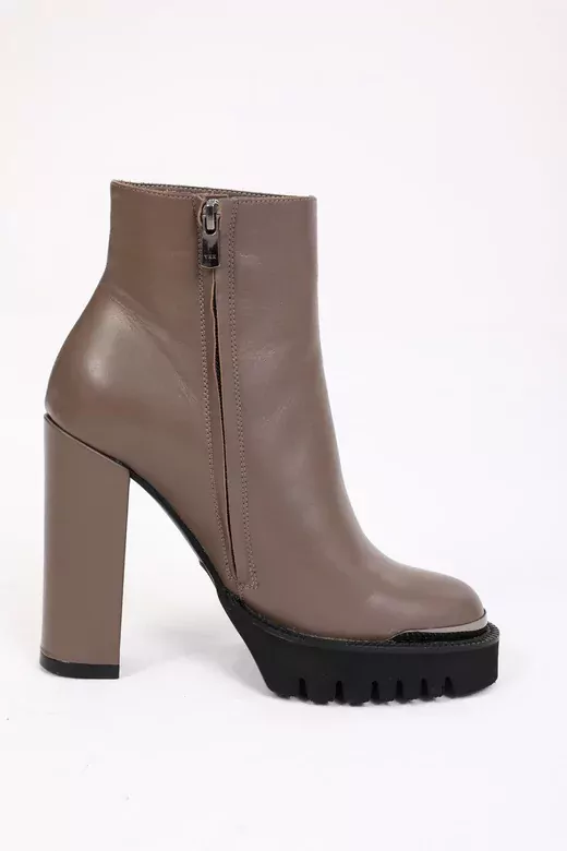 Kadın Siyah Hakiki Deri Platformlu Bot