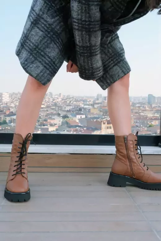 Kadın Deri Bot Taba