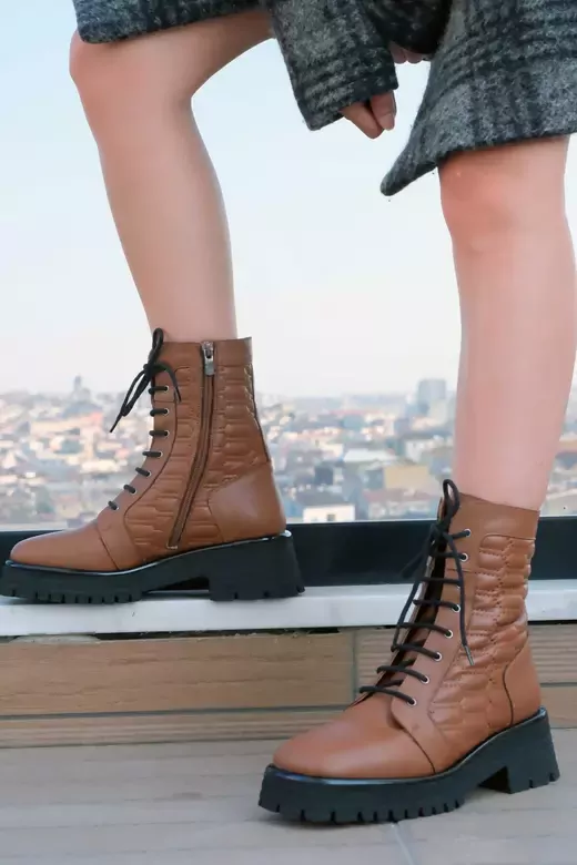 Kadın Deri Bot Taba