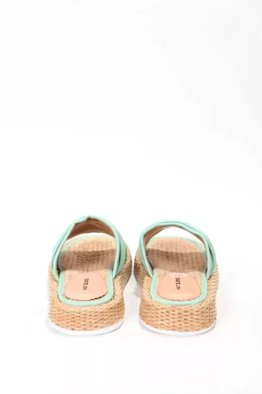 Kadın Vizon Hasır Detaylı Terlik