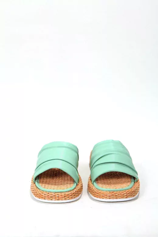 Kadın Vizon Hasır Detaylı Terlik