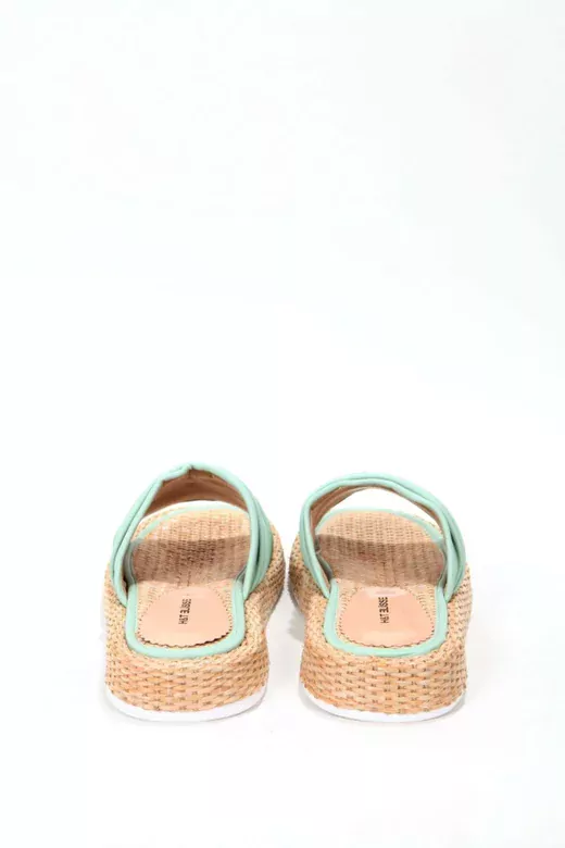 Kadın Vizon Hasır Detaylı Terlik