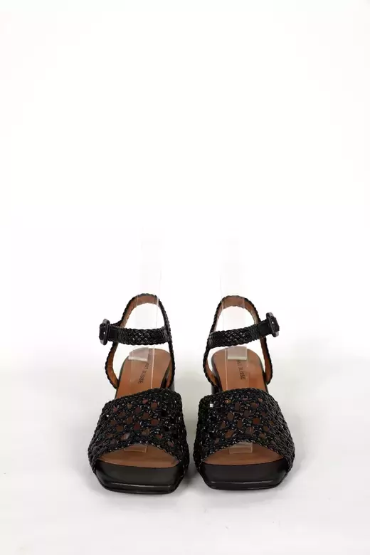 Kadın Topuklu Örgülü Sandalet