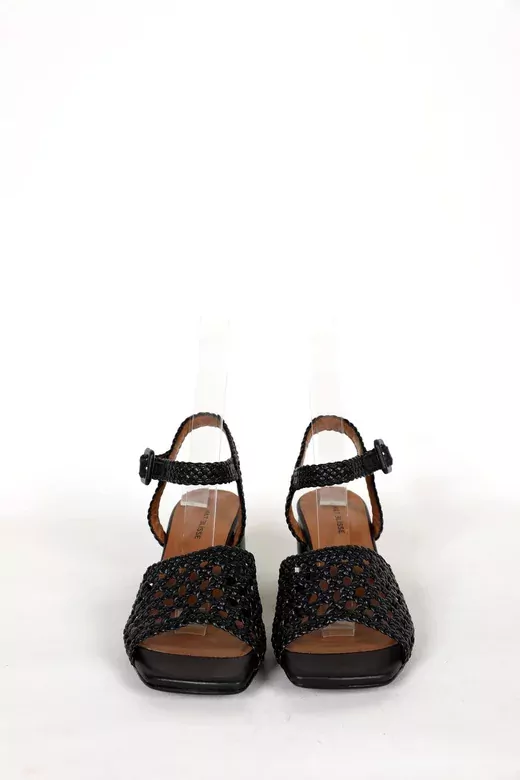 Kadın Topuklu Örgülü Sandalet