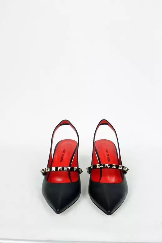 Kadın Hakiki Deri Topuk Detaylı Ayakkabı