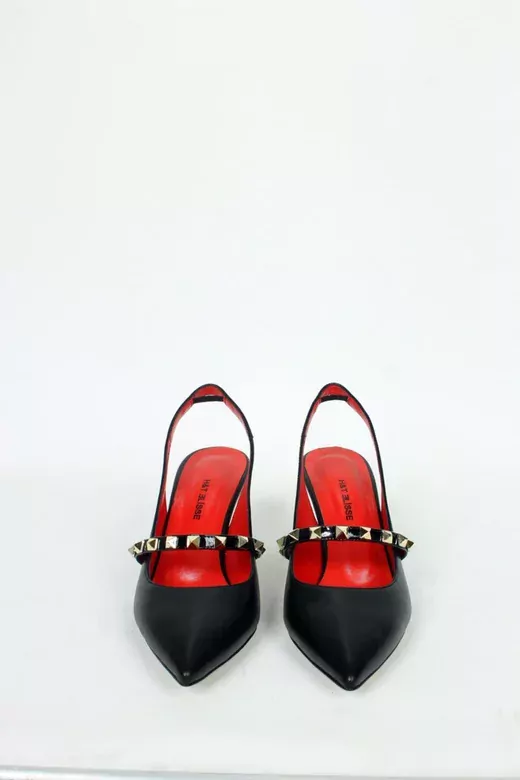 Kadın Hakiki Deri Topuk Detaylı Ayakkabı