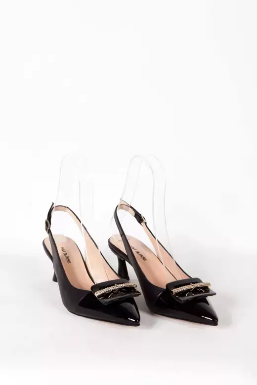 Kadın Pudra Toka Detaylı Topuklu Ayakkabı