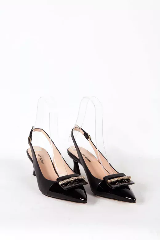 Kadın Pudra Toka Detaylı Topuklu Ayakkabı