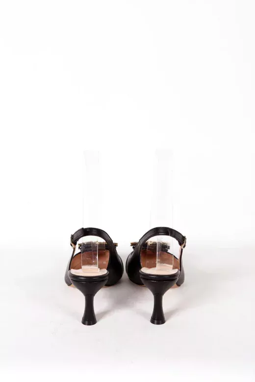 Kadın Pudra Toka Detaylı Topuklu Ayakkabı