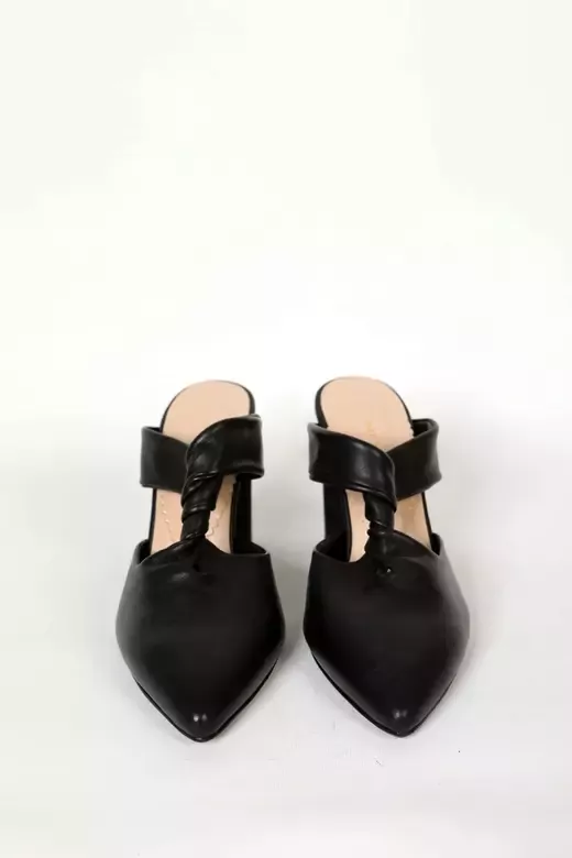 Kadın Siyah Hakiki Deri Detaylı