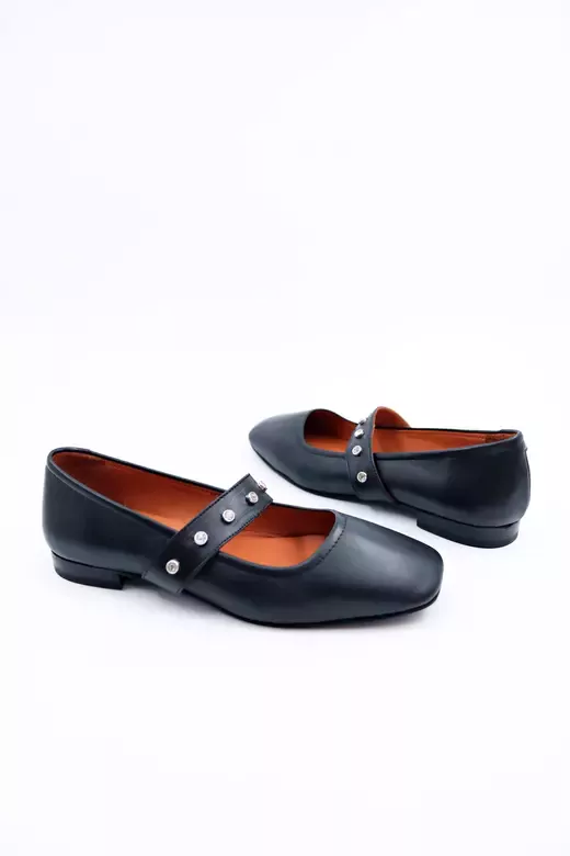 Kadın Hakiki Deri Babet Siyah