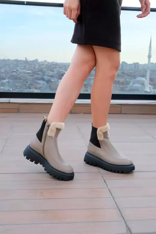 Kadın Vizon Kürk Detaylı Bot