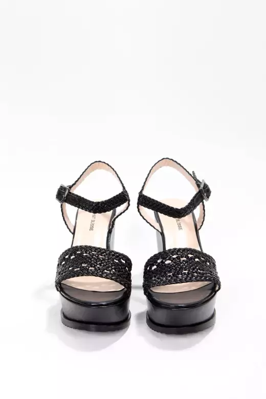 Kadın Siyah Örgülü Sandalet