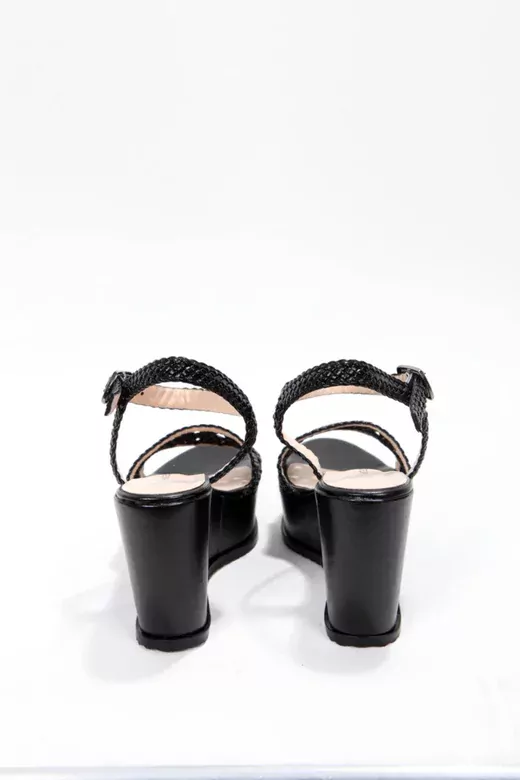 Kadın Siyah Örgülü Sandalet