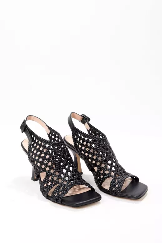 Kadın Pudra Örgü Detaylı Sandalet