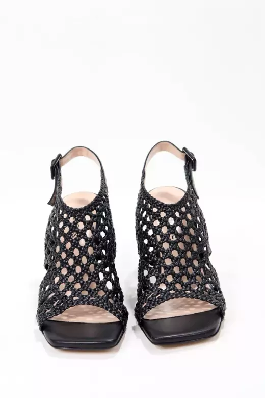 Kadın Pudra Örgü Detaylı Sandalet