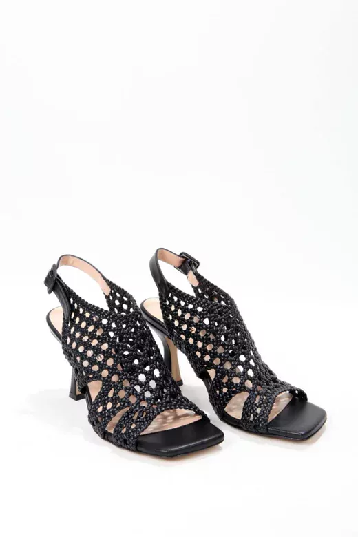 Kadın Pudra Örgü Detaylı Sandalet