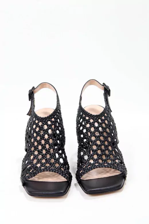 Kadın Pudra Örgü Detaylı Sandalet