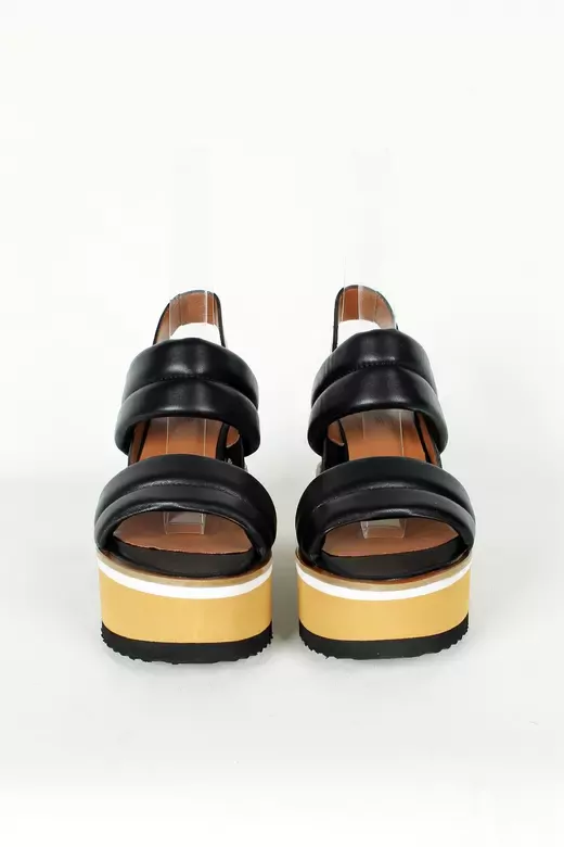 Dolgu Topuklu Hakiki Deri Sandalet