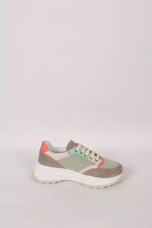 Kadın Yeşil Deri Sneaker Spor Ayakkabı