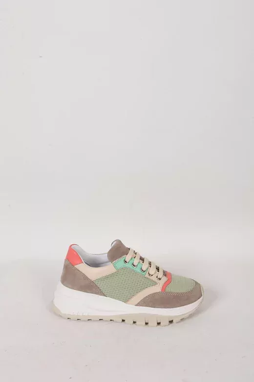 Kadın Yeşil Deri Sneaker Spor Ayakkabı