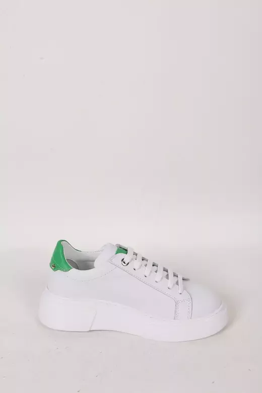 Kadın Beyaz Hakiki Deri Sneaker Spor Ayakkabı