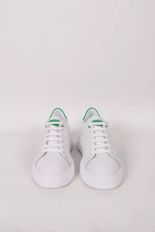 Kadın Beyaz Hakiki Deri Sneaker Spor Ayakkabı