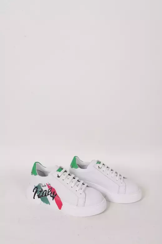 Kadın Beyaz Hakiki Deri Sneaker Spor Ayakkabı