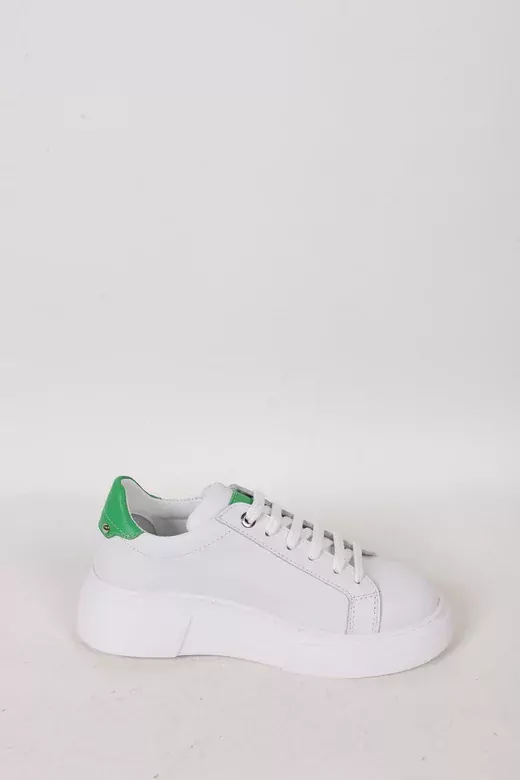 Kadın Beyaz Hakiki Deri Sneaker Spor Ayakkabı