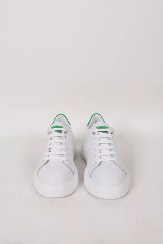 Kadın Beyaz Hakiki Deri Sneaker Spor Ayakkabı