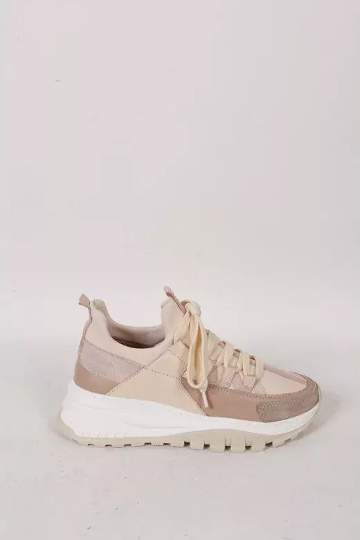 Kadın Deri Sneaker Vizon