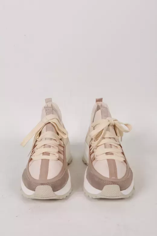 Kadın Deri Sneaker Vizon