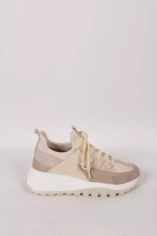 Kadın Deri Sneaker Vizon