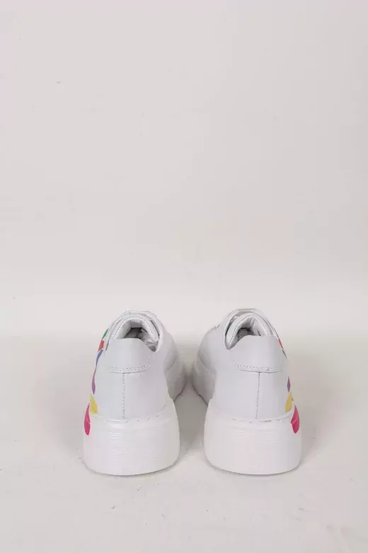 Kadın Beyaz Hakiki Deri Sneaker Spor Ayakkabı